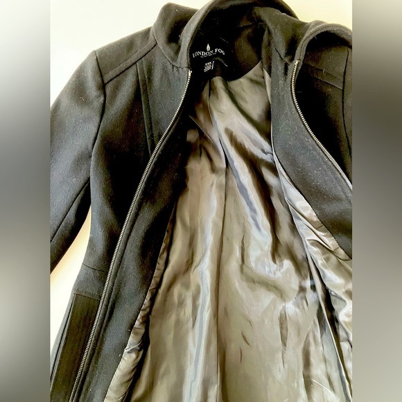 London Fog Women’s Tapered Wool Blend Jacket/Coat, Size XXS, Black - Picture 3 of 6